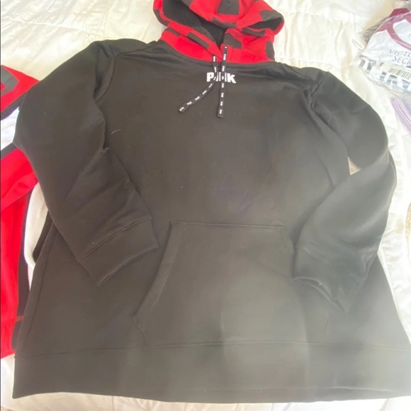 PINK VS Sherpa lined campus hoodie boyfriend pant red buffalo check 2018 - Picture 13 of 16